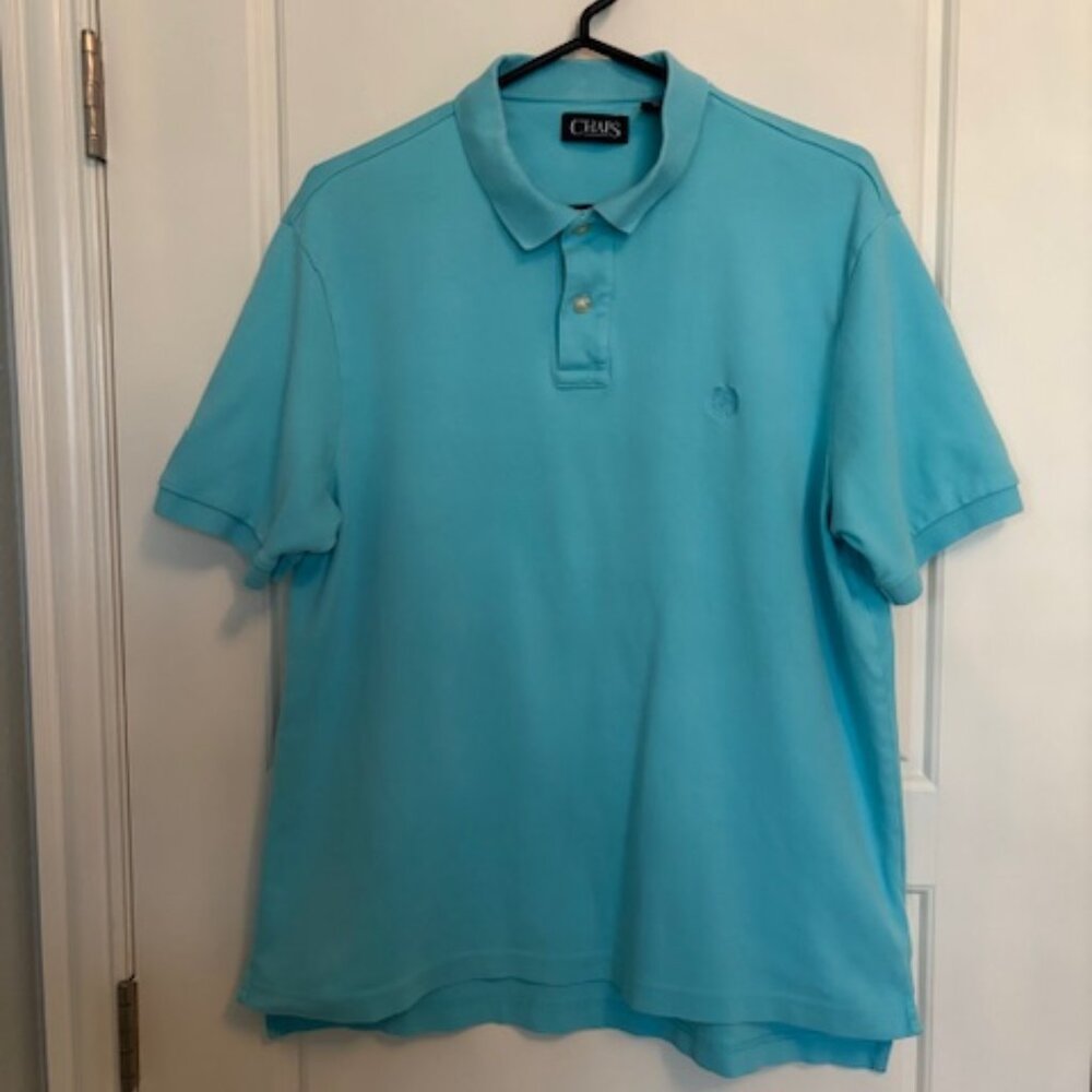CHAPS By Ralph Lauren Polo Shirt Men Size Large Cotton Teal - REDUCED!